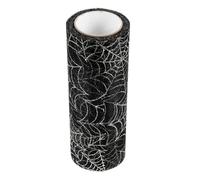 Milisten 1 Roll Organza Mesh Ribbon Black Unique Design Glittering Embellishments Realistic Lifelike Spider Web Wrapping Flowers Decorations for Presents and Craft Making