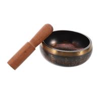 Milisten 1 Set Buddhist Copper Singing Bowl for Meditation and Yoga Practices Wooden Mallet Included Soothing Sound Therapy for Inner Peace and Spiritual Aesthetics