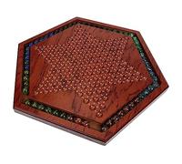 Milisten 1 Set Educational Checkers Board Game Natural Wooden Chinese Checkers for Family Lightweight Design for Travel Parties Fun Critical Thinking Game