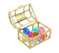 Milisten 1 Set Fake Gems with Treasure Chest Acrylic Gemstones for Pirate Play Party Favors and Treasure Hunts for Birthdays Halloween and Decorations