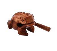 Milisten 1 Set Frog Shaped Musical Instrument Wooden Croaking Frog Percussion Accessory for Desk Decor Ergonomic Design Easy to Ages Exceptional Craftsmanship