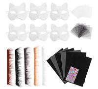 Milisten 1 Set Handmade Set Unpainted Blank Paper Masks for Crafts DIY Cosplay and Party Favors Versatile Mask Making Kit for Creativity and Skill Development