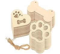 Milisten 1 Set Heart Wooden DIY Craft Cut-Outs Unfinished Wooden Dog Bone Animal Dog Paw Cutouts Dog Bone Ornaments for Painting Crafts Gift Tags Pets