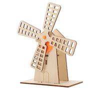 Milisten 1 Set Kids Windmill Science Kits Diy Construction Kit With Gear-Driven Rotating Windmill Wooden Model Toy Science Experiment