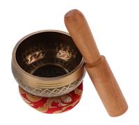 Milisten 1 set Metal Singing Bowl with Wooden Mallet Handcrafted Meditation Sound Bowl for and Healing Includes Cushion Diameter for Home Decor and Serenity