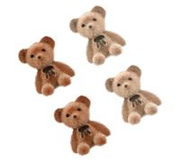 Milisten 1 Set Mini Bear Doll Flocking Bowknot Accessories for DIY Crafts for Party Decorations and Jewelry Making