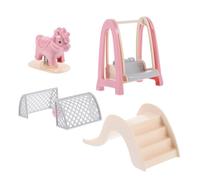 Milisten 1 Set Miniature Doll House Swing Realistic Swinging Rocking Horse Football Goal Models for Enhanced Parent Interaction Safe Accessories for Playtime