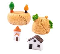 Milisten 1 Set Miniature Resin Houses Creative DIY Tiny Village with Island for Micro Landscape for Terrarium Bonsai Succulent Planting Nature Inspired Decor Durable and Compact Design