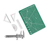 Milisten 1 Set Miniature Ruler with Mat Tiny Ruler and Dollhouse School Supplies for Mini House Decor Craftsmanship Design for Photography Props