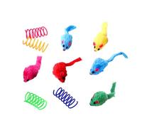 Milisten 1 Set Plush Cat Spring Mouse Interactive Kitten Plaything Random Colors Durable Exciting Cat Teaser for Stress Relief Healthy Playtime Random Color