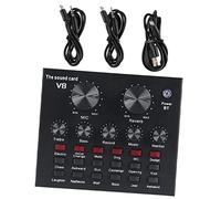Milisten 1 Set Sound Card Set with Dual Microphone Ports for Live Streaming Voice Changing Effects and Automatic Volume Control for Podcasters and Entertainers