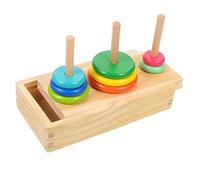 Milisten 1 Set Stacking Rings Educational Wooden Tower Game for Safe Skin Friendly Material for Color Shape Sorting for Developing Cognitive Skills and Parent Bonding