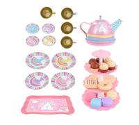 Milisten 1 Set Unicorn Tea Set Afternoon Tea Playset with Dessert Tower Bright Colors Materials for Creative Role Play