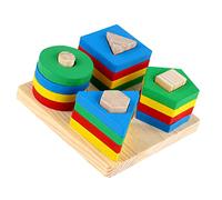 Milisten 1 Set Wooden Block for Shape Cognitive Plaything Montessori Learning Enhances Imagination Coordination Educational Intelligence