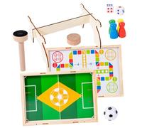Milisten 1 Set Wooden Dual Use Tabletop Foosball and Flying Chess Game Football Table for Enhances Logic and Motor Skills Interactive Family Board Game