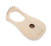 Milisten 1 Set Wooden Lyre Harp 7 String - Wooden Lyre Harp Portable Musical Instrument for Beginners DIY Unfinished String Instrument Present for Music Lovers Beige