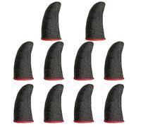 Milisten 10 Pcs Black Silver Fiber Anti-sweat Finger Sleeves for Mobile Game Use, Wear-resistant and Fully Compatible with Moving, Casting, Dragging, and Opening