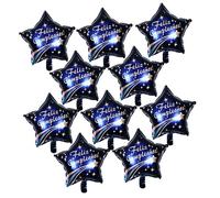Milisten 10 Pcs Spanish Happy Birthday Five Pointed Star Aluminum Foil Balloons Set for Indoor Outdoor Party Decorations Enhancing Celebration Atmosphere