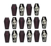 Milisten 10 Sets Mini Coffin Boxes for Halloween Party Plastic Miniature Casket Decorations with Skeleton Design Portable Indoor Prank Props and Candy Holders Reusable Spooky Treat