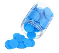Milisten 100pcs Blue Abs Counting Chips for Boys and Girls with Simple and Creative Design Portable Plastic Game Counters for Party Games round Blank Tokens for Addition and Subtraction