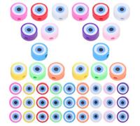 Milisten 100pcs Flat Round Polymer Clay Evil Eye Spacer Beads for DIY Jewelry Making, Comfortable and Versatile Crafting Accessories for Bracelets and Earrings in DIY Projects