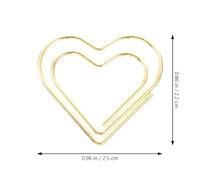 Milisten 100pcs Metal Heart-Shaped Paper Clips Small Fun Paperclips for Document and File Organizing Office Supplies Gold