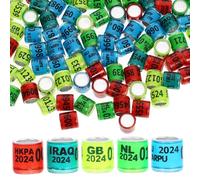 Milisten 100pcs Racing Pigeon Foot Rings Random Colors Birds Identification Leg Bands Country Name Poultry Foot Ring Suitable for Pigeons Parrots and Finches