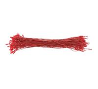 Milisten 100pcs Red Ornament Hangers with Snap Locking Precut Polyester Ropes 20cm for Hanging Christmas Decorations and Decorative Jars, Fast and Easy Xmas Hanging Tag Fasteners