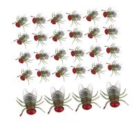 Milisten 100pcs Simulation Flies Plastic Fake Insects Prank for Halloween April Fool's Day Party Props Realistic Scary Bug Models for Creepy Atmosphere and Trick Jokes
