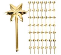 Milisten 100Pcs Small Hexagram Wands Gold Electroplated - Novelty Star Plastic Sticks for DIY Crafting Party Favor Decorations Holiday and Celebration Craft Supplies