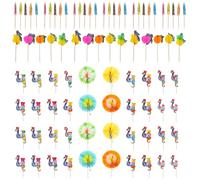Milisten 105pcs Assorted Colour Disposable Paper Cocktail Umbrella Picks Multipurpose Fruit Sticks for Decorating Drinks and Party Snacks for Hawaii Party and Other Occasions