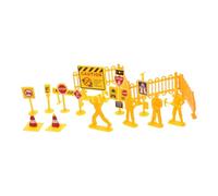 Milisten 108pcs Miniature Traffic Sign Playset for Roadblocks and Crosswalks Realistic Street Signals Educational for Portable Construction Scene Model for Interactive Learning