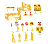 Milisten 108pcs Traffic Road Signs Playset for Educational Miniature Street Sign and Barrier Set Portable Construction Vehicle for Role Playing Teamwork and Traffic Rule Learning