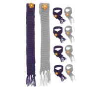 Milisten 10pcs Adjustable Mini Scarf for Dolls and Craft DIY Accessories Stylish Knit Doll Clothes Scarves Navy Blue and Gray for Decorating Bottles and Party Favors