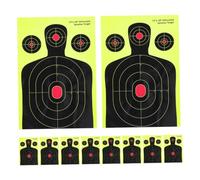 Milisten 10Pcs Aiming Stickers Silhouette Targets Fluorescent Green Adhesive Removable Target Stickers Repair for Shooting Outdoor Indoor Shooting Practice