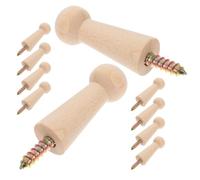 Milisten 10pcs Beech Wood Peg Wall Hooks with Screw-in Design, Rustic Farmhouse Style Wooden Coat Pegs for Entryway and Family Environments, Safe and Space-Saving Natural Wood Hangers