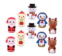 Milisten 10pcs Christmas Hand Puppets Soft PVC Finger for Parent Interactive Storytelling Role Play Educational Dexterity Development Gift