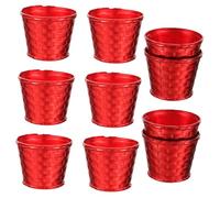Milisten 10pcs Christmas Tree Planting Pot Festive Plastic Flowerpots with Unique Xmas Patterns for Secure Tree Support and Holiday Decoration Diameter for Home and Party Use