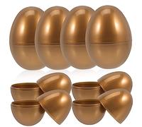 Milisten 10pcs Decorative Golden Plastic Easter Eggs Fillable Candy Boxes for Easter Parties Festive Egg Shape Ornaments for Family Gatherings and Games