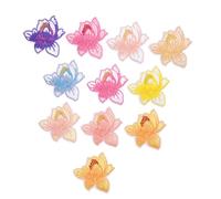 Milisten 10pcs DIY Embroidery Flower Clothes Patches, Iron-on Embroidered Appliques with 10 Colorful Lily Designs, Decorative Sewing Accessories for Jackets, Shirts, and Bags