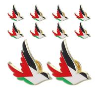 Milisten 10PCS Enamel Metal National Badge - Palestine Flag Lapel Pin - World Travel Souvenir Country Flag Breastpin Patriotic Brooch for Hat Tie Clothes Backpack