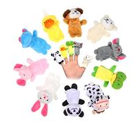 Milisten 10pcs Jeffy Animal Finger Puppets Soft Plush Hand Finger Toys for Year Old Boys Boys and Girls Animal Recognition Toys Educational Hand Puppet Props