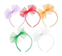 Milisten 10pcs Lace Headbands for Teens Lightweight and Easy Carrying Neon Bow Design Party Accessories for Cosplay and Stage Performances Random Color