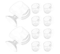 Milisten 10Pcs Large Oval Acrylic Red Worm Cups for Aquarium Fish Tank Feeder, Water Grass Container with Suction Cups, Fish and Shrimp Feeding Accessories for Aquatic Plants