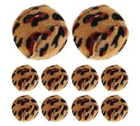 Milisten 10pcs Leopard Print Interactive Cat Balls Bulk Kitten Exercise for Indoor Cats Crinkle Fabric Pet Play Set and Activity