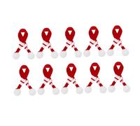 Milisten 10pcs Mini Doll Scarves Red Green Wool Yarn Decorative Accessories for Theme Parties Creative Tiny Treasures for Reborn Dolls and Year Old