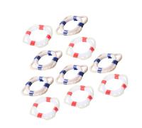 Milisten 10pcs Mini Swim Ring Ornaments Life Buoy Models for Dollhouse Decoration Vivid Pool Accessories Cute Miniature Adornments for DIY Crafts and Bonsai Ornament