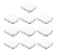 Milisten 10pcs Mini Tin Box Party Favor Box Multifunctional Storage Efficient Organization Stylish Appearance White Tinplate for Travel Work Artists Nail Art Enthusiasts
