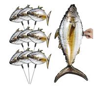 Milisten 10pcs Ocean Pattern Foil Balloons Tuna Shape Metallic Fish Balloons for Birthday Party Decorations Sea Shower and Tropical Fish-themed Events