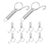 Milisten 10Pcs Pet Cage Accessory Spring Hook Durable Galvanized Cage Door Fixed Hanger Easy to Install Feeding Box Hook for Rabbit Hamster and Animals